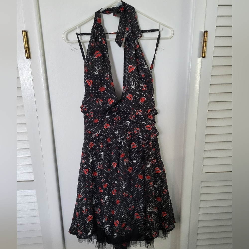 Hell Bunny 1950s style rockabilly dress, black & red, XL